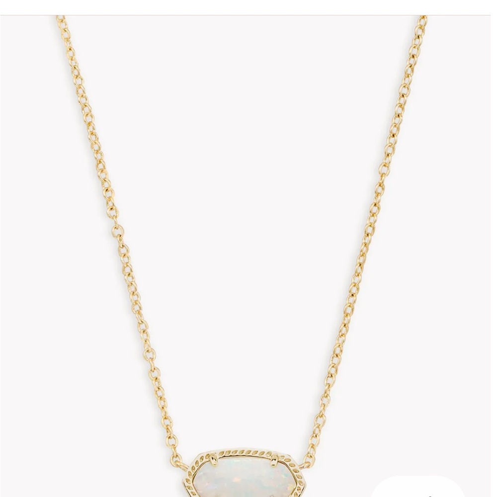 Kendra Scott Elisa Gold Necklace with White Opal Pendant